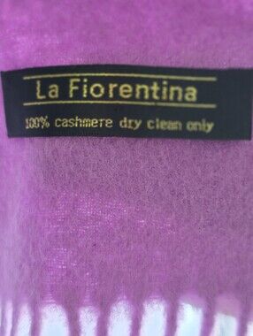 La Fiorentina Lavender 100% Cashmere Fringe Scarf